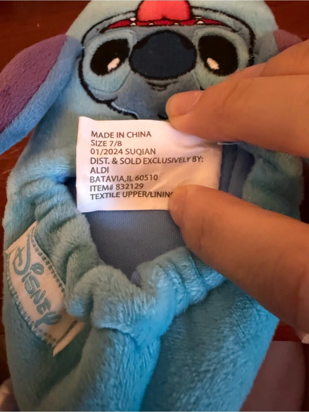 Disney Lilo & Stitch Toddler Plush Slippers Size 7/8